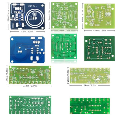 5in1 Soldering Practice Kit Mini Musical Tesla Coil, Plug-in Flowing Light,Doorbell, Sound-Activated Flowing Light, and Lucky Roulette Wheel Soldering Projects Soldering Practice for Teens - style: GreenTSL5IN1