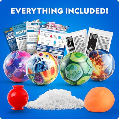 Blue Marble Science Ornaments Christmas Crafts for Kids Kit – 4 Ornaments with Holiday Science Experiments - Bouncy Ball Holiday Crafts, DIY Instant Snow Activities for Kids, Boys, and Girls - style: Science Experiment Ornaments