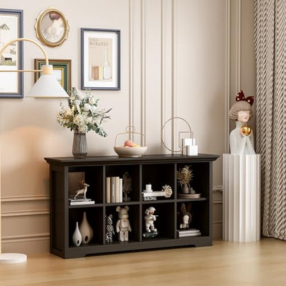 OSCHF 8-Cube Open Bookcase with Base, 2-Tier Low Cabinet, Black - color: Black, size: 8-Cube