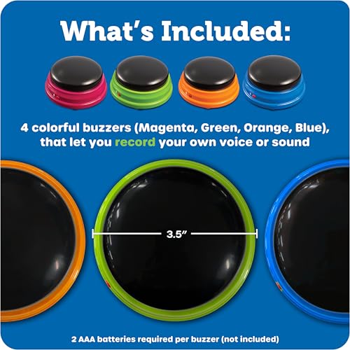 Learning Resources Recordable Answer Buzzers, Set of 4