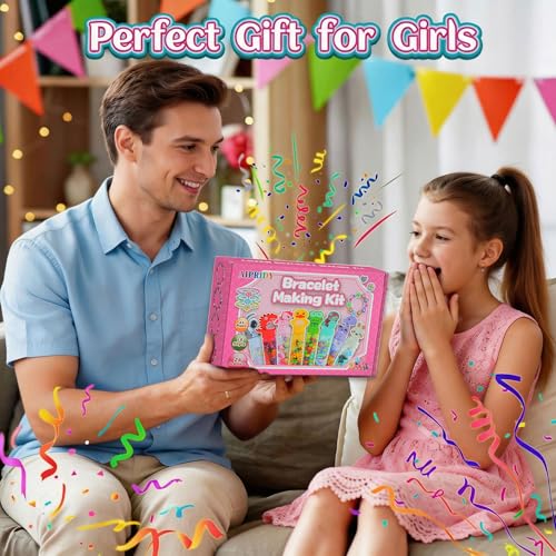 AIPRIDY Creative Beading Kit, Charm Bracelet Jewelry Making Kit for Kids, 18 Styles, 24 Pack Bracelet Wands,Classroom Prizes,Goodie Bags Stuffers, Ages 4+ (700, Pink) - color: Pink