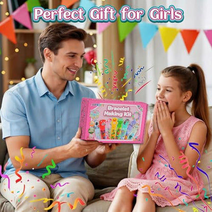 AIPRIDY Creative Beading Kit, Charm Bracelet Jewelry Making Kit for Kids, 18 Styles, 24 Pack Bracelet Wands,Classroom Prizes,Goodie Bags Stuffers, Ages 4+ (700, Pink) - color: Pink