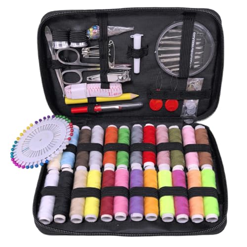 130PCS Sewing Kit with Case,Marcoon Needle and Thread Kit with Sewing Supplies and Accessories for Kids,Adults,Beginner,Home,Travel,Emergency Including Scissors,Measure Tape,Needle Threader - color: 130pcs-black