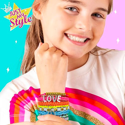 Just My Style Rainbow Bracelet Maker, Jewelry Making Kit with Easy-to-Use Bracelet Maker Tool, Friendship Bracelet Kit, 6 Year Old Girl Gifts, Gifts for Girls, Bracelet Making Kit for Girls - color: Rainbow Bracelet