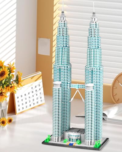 Malaysia Twin Towers - Blocks Set,5839 PCS 1:800 Landmark Model for Adults - color: Malaysia Twin Towers