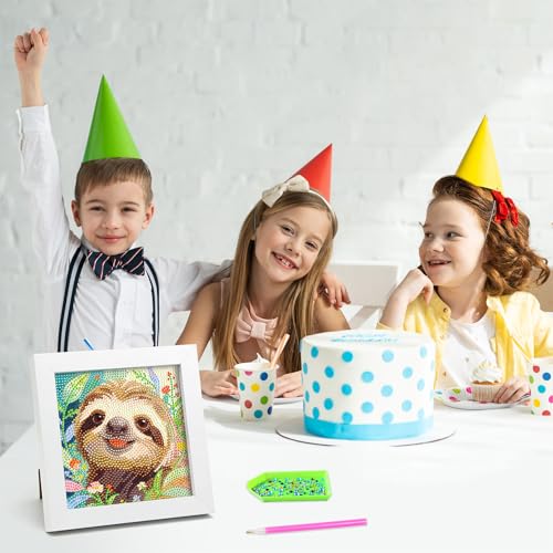 Libfx Diamond Art Kits for Kids with Frame Diamond Art for Girls Boys Beginners Arts and Crafts Birthday Gifts (Sloth) - color: Sloth