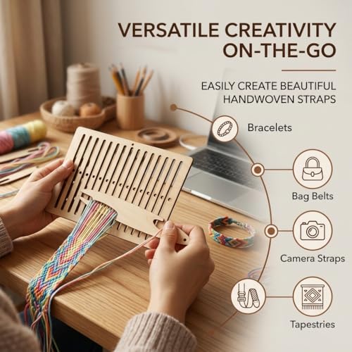 Weaving Kit 2 Pcs Weaving Shuttle Weaving Tools for Loom, Weaving Shuttle Tools Arts Crafts for Bracelet Bag Belt Camera Strap, Weaving Heddle for Beginner