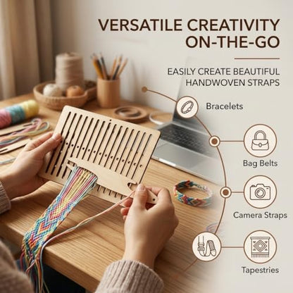 Weaving Kit 2 Pcs Weaving Shuttle Weaving Tools for Loom, Weaving Shuttle Tools Arts Crafts for Bracelet Bag Belt Camera Strap, Weaving Heddle for Beginner
