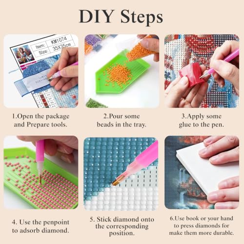 CHWGLFGG 5D Woman Diamond Art Kits for Adults Beginners 13.8x13.8 Inch - color: KM1074-1