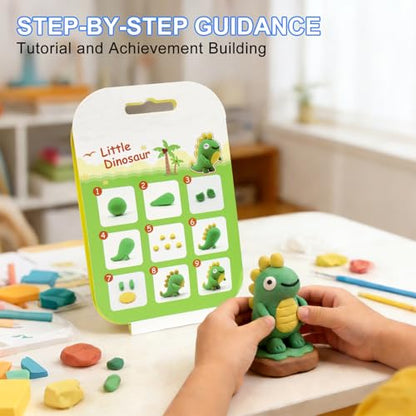Air Dry Clay Kit for Kids: 12 Animals Clay with Sculpting Tools & Tutorials