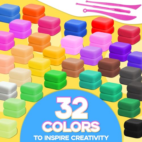 MuseLuxe Air Dry Clay - 64 Pack Modeling Clay Kit - color: 64 Colors