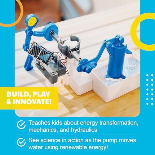 4M Green Science Hybrid Solar Water Pump Kit for Kids Ages 5-12 – STEM Experiment with Solar or Battery Power, DIY Renewable Energy Toy, Educational Science Gift - style: Green Science Hybrid Solar Power Water Pump Science Kit