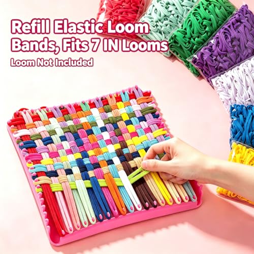 600 PCS Nylon Loom Refill Loops for 7 in Potholder Weaving Loom - Beige - color: Beige