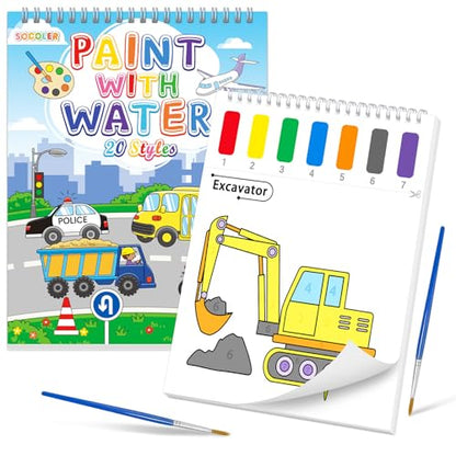SOCOLER Paint with Water Coloring Books for Kids & Toddlers Boy-Traffic - color: Traffic