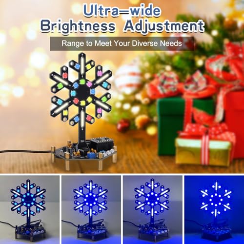 Voice Control Spectrum Light Soldering Kit, PEMENOL DIY LED Light Electronic Kit, Music Reactive & Static Modes, Interactive STEM Electronics Project for School Class Learning Home Decor