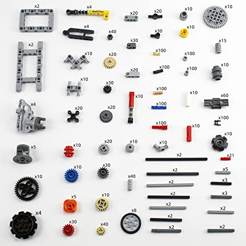 1533 PCS Technical Parts Building Block Accessories Vehicles Gears Cross Axles Wheels Connector Pieces Set Chain Link Pin Joint Shock Absorber MOC Toys - style: MA1533