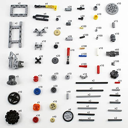 1533 PCS Technical Parts Building Block Accessories Vehicles Gears Cross Axles Wheels Connector Pieces Set Chain Link Pin Joint Shock Absorber MOC Toys - style: MA1533