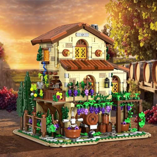 INSOON Winery Chateau House Building Set with Lights for Adults