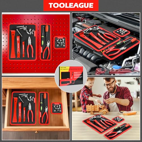 TOOLEAGUE 3Pcs Magnetic Tool Mat with 25Lb Telescoping Magnetic Pickup Pen - size: 3Pcs Magnetic Mats with Pickup Tool