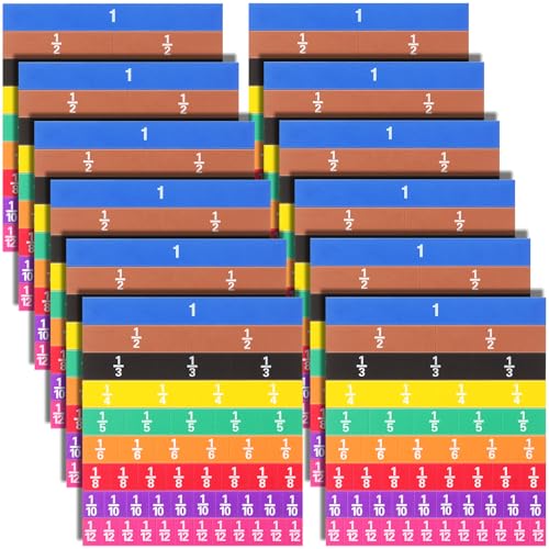 Sayglossy 12 Sets Fraction Set for Math Classroom Fractions Manipulatives Math Manipulatives for Home School Supplies (Tiles) - style: Tiles