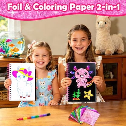 FUNNYB&G Foil Art Craft Kit for Kids, Sparkly Birthday Gift Toy for Kids - style: Cute Pet