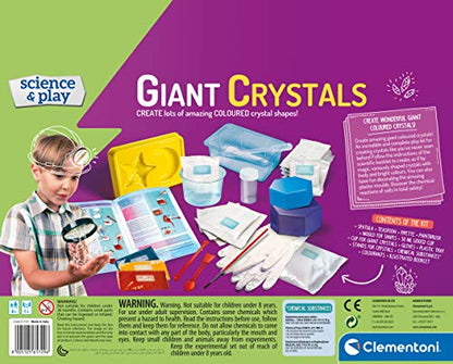 Clementoni - 61729 - Science and Play - Giant Crystals - Science Kit - Laboratory and Esperiment Kit for Kids from 8 Years Old and Older - Made in Italy, (English Version)