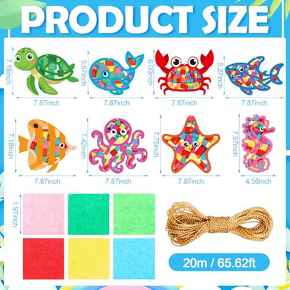 DoubleFill 48 Pcs Under the Sea Suncatchers Craft Kits Summer Ocean Craft - style: Marine Animals