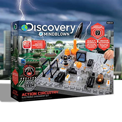Discovery #MINDBLOWN Action Circuitry Electronic Experiment STEM Set, Build-it-Yourself Engineering Toy Kit, Explore the Science of Lights, Sounds & Motion, 6 Experiments, Great Gift for Kids Ages 8 +