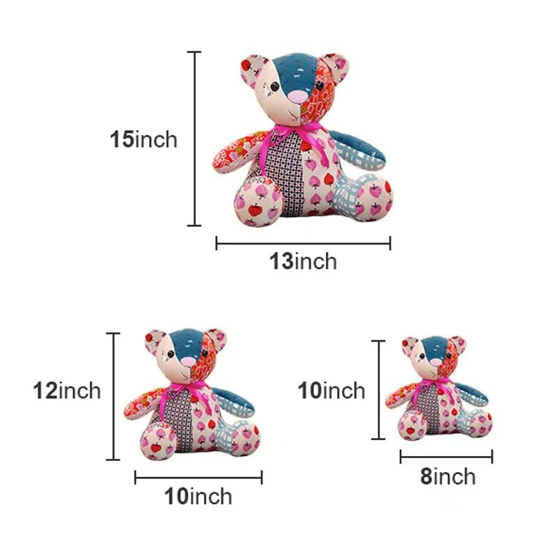 Memory Bear Sewing Templates Set, 10Pcs Durable Acrylic Teddy Bear Sewing Patterns & Templates with Detailed Instructions for Sewing (Large) - size: Large