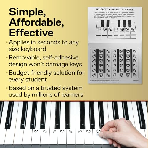 ABC Keyboard Stickers – Easy to Apply Learning Tool for Any Piano or Keyboard | Self Adhesive Music Notes Guide for Beginners, Students and Teachers | Ideal for Learning and Practicing