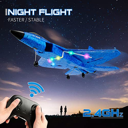 F22 RC Fighter Plane 2CH Ready to Fly RC Airplane for Beginners - color: Blue F-22 Raptor
