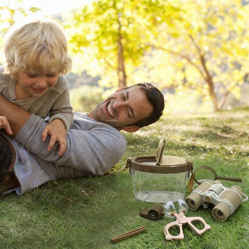Bug Catcher Kit for Kids, 6 Pcs Kids Bug Catching Kits, Outdoor Nature Explorer Kit, Science Educational Kits with Tweezers, Magnifying Glass, Binoculars for Boys Girls