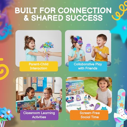QuTZ Crafts for Kids Ages 4-8, 10 Indiv Packs, No Prep - color: Blue