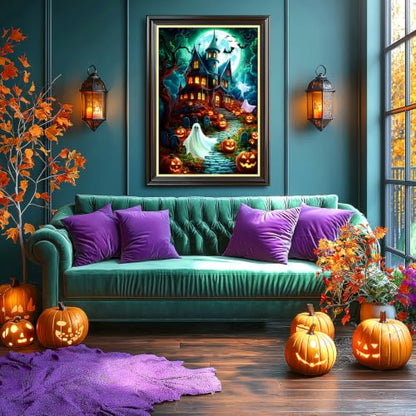 Blueforest Halloween Haunted House 1000 Piece Jigsaw Puzzle for Adults - color: Halloween Haunted House