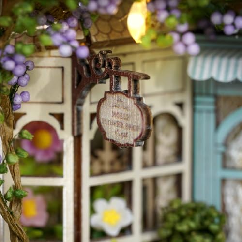 DIY Miniature Dollhouse Kits - Wooden Mini Model House with LED Lights, Tiny Furniture & Accessories – Craft Building Kits for Teens & Adults (Molly Garden) – Birthday Valentine's Gift - style: Molly Garden