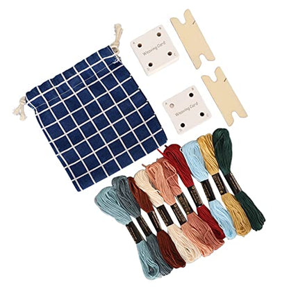 Pwshymi 30pcs Weaving Cards Set, Lightweight Portable Tablet Cards with Embroidery Thread Shuttle for DIY Crafts Scarf, Weaving Supplies Tablet Weaving Cards Herramientas y