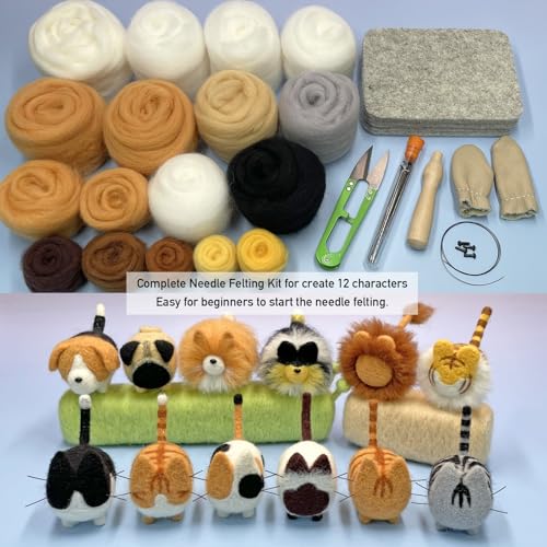 Truslin Needle Felting Kit, 12 Pcs Doll Making Needle Felting Starter Kit - color: 12 Pcs
