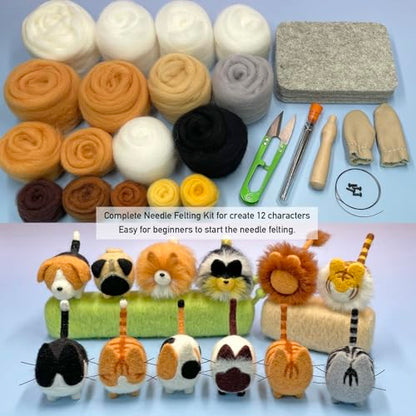 Truslin Needle Felting Kit, 12 Pcs Doll Making Needle Felting Starter Kit - color: 12 Pcs