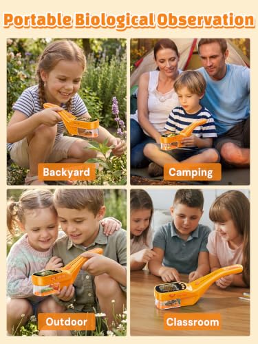Acoath Microscope for Kids, Bug Catcher, 2.4" IPS Screen Bug Catching Kit - color: Orange