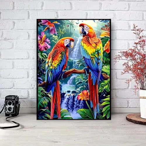5D Bird Diamond Art Painting Kits for Adults, Animal Parrot Full Drill Diamond Painting Kits for Beginner,DIY Round Diamond Dots Painting Art Kits for Adults Gem Art Home Wall Decor 12 X 16 inch - color: SH122