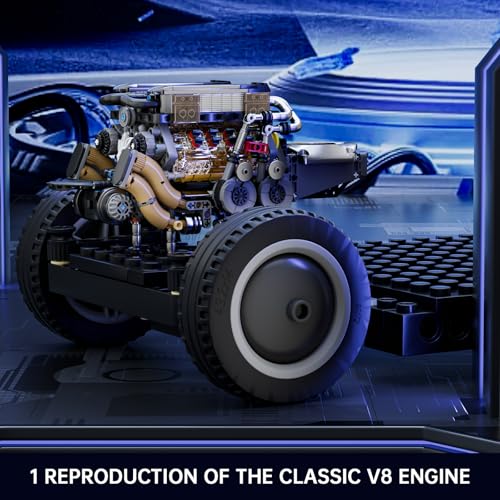 Mould King W16 Engine Kits that Runs, Build Your Own Twin V8 Engine, Visible Car Motor Blocks Set, Physical Science Experiment Models for Teens, Best STEM Toy Gifts for 14+ and Adult 10131 (952 Pcs) - style: W16 Engine