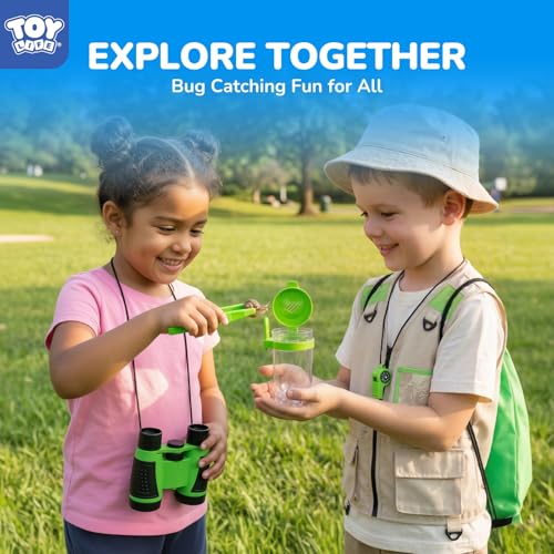 TOY Life Kids Explorer Kit with Bug Catcher for Kids, Bug Catching Kit with Bug Toys, Kid Safari Vest & Hat, Compass, Binoculars, Magnifying Glass, Educational Outdoor Toys Boys Kid Adventure Kit - style: 18 PCS Dress-Up Explorer Set