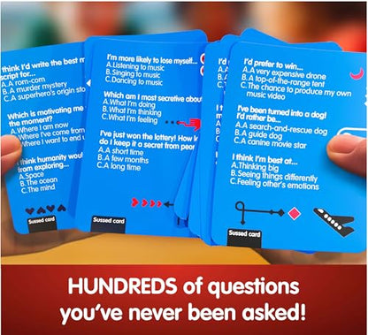 SUSSED The Wacky ‘What Would You Do’ Card Game - Social Fun for Teens - color: Cool Blue (Cool Life Questions Theme)