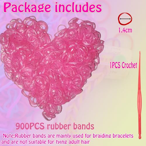 Loom Rubber Band Refill, Luminous Pink 900 Pcs. - color: Luminous Pink