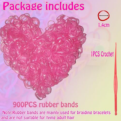 Loom Rubber Band Refill, Luminous Pink 900 Pcs. - color: Luminous Pink