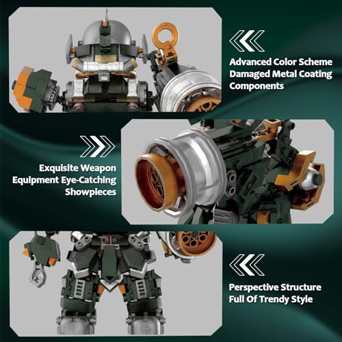 HIGH GODO Mech Robot Building Set, Destroy Warrior City Soldier Mech Model Building Kit with Weapons, Creative Cool Robots Toys Gift for Teens Adults 14+ (587 PCS) - style: Mech Robot Set