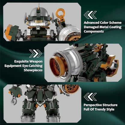 HIGH GODO Mech Robot Building Set, Destroy Warrior City Soldier Mech Model Building Kit with Weapons, Creative Cool Robots Toys Gift for Teens Adults 14+ (587 PCS) - style: Mech Robot Set