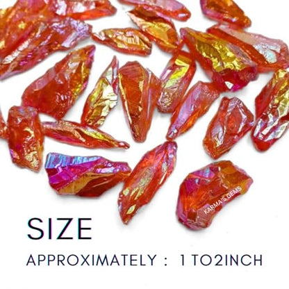 Crystals, Rocks, Jade, Crystals and Healing Stones, Witchcraft Supplies, Healing Crystals, Stones, Healing Stones, Rock Collection, Agate, Raw Stones (Orange Aura Quartz, 2 Pcs) - color: Orange Aura Quartz