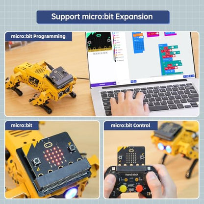 MechDog Robot Dog for Arduino Python Scratch microbit Starter Robot Kit AI Vision Voice Interaction, Self-Balancing Object/Command Recognition & Tracing Bionic Quadruped STEM Programming Science Set