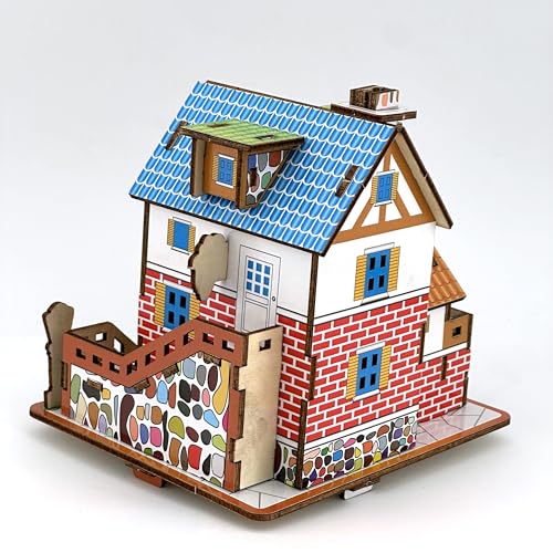 3D Puzzles for Adults, Log Cabin DIY Wooden House Model Kits for Adults to Build, Country Cottage Building Model, 3D Jigsaw Brain Teaser Puzzle, Dollhouse (YTY)